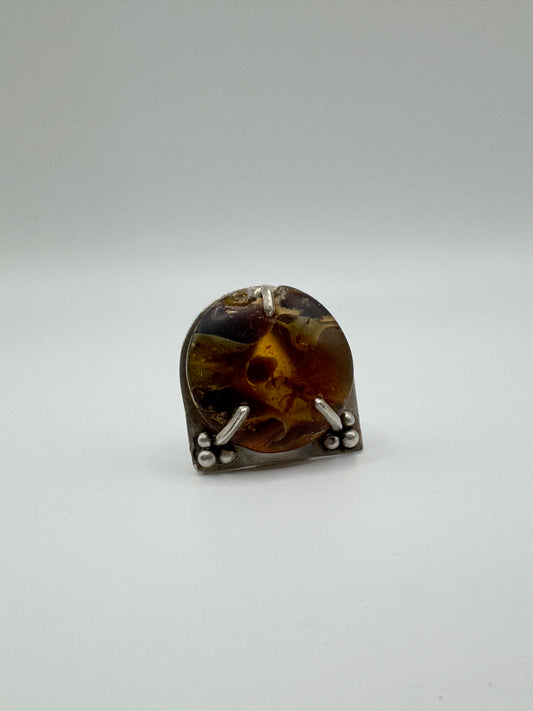 Amber Prong Ring