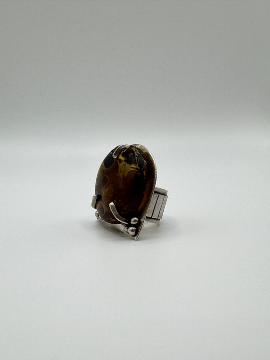 Amber Prong Ring
