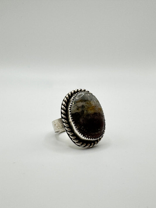 Red Jasper & Pyrite Ring