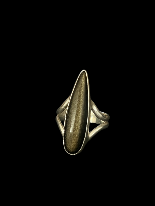 Gold Sheen Obsidian Claw Ring
