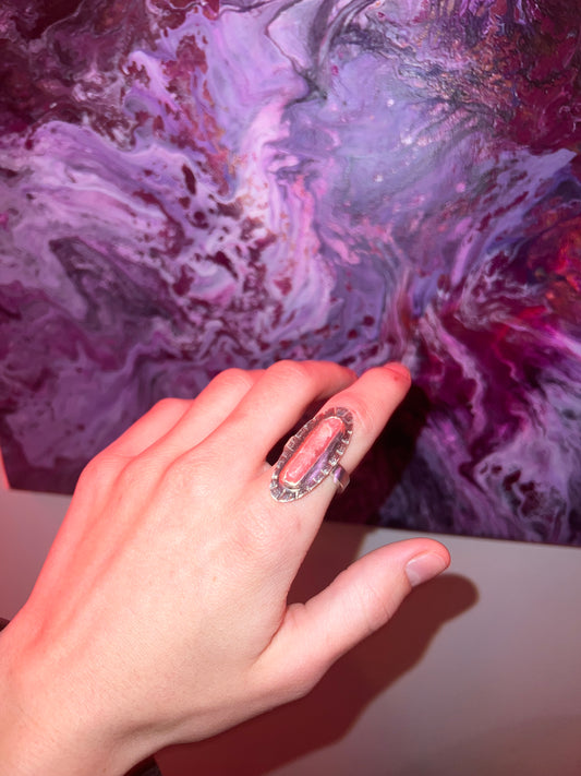 Rhodochrosite Ribbon Ring