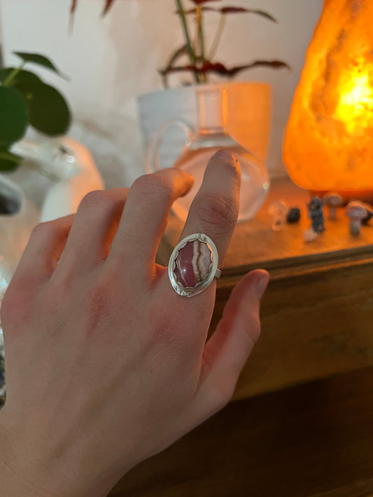 Rhodocrosite Jester Ring