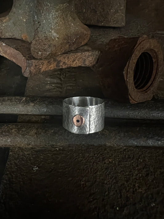 Sterling and Copper Cold Connect Ring