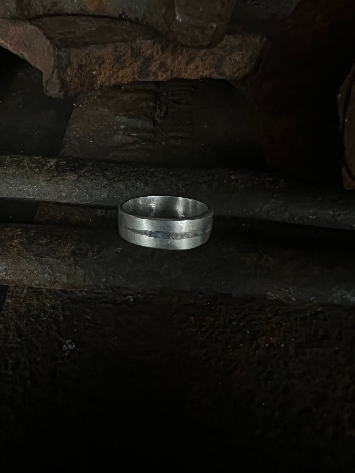 Sterling & Turquoise Inlay Stacker Band