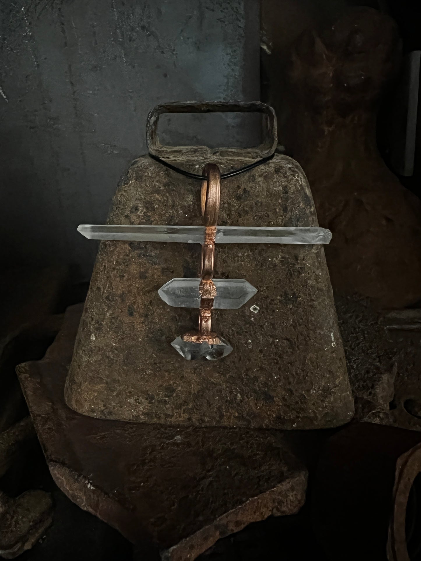 Quartz & Herkimer Diamond Trio Necklace