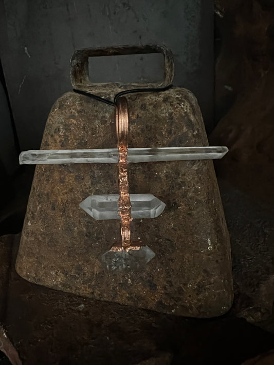 Quartz & Herkimer Diamond Trio Necklace