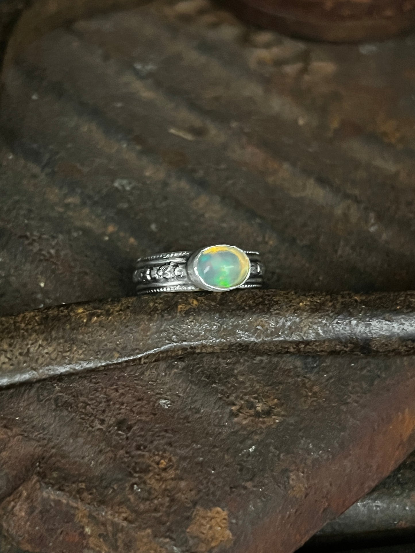 Opal & Petals Ring