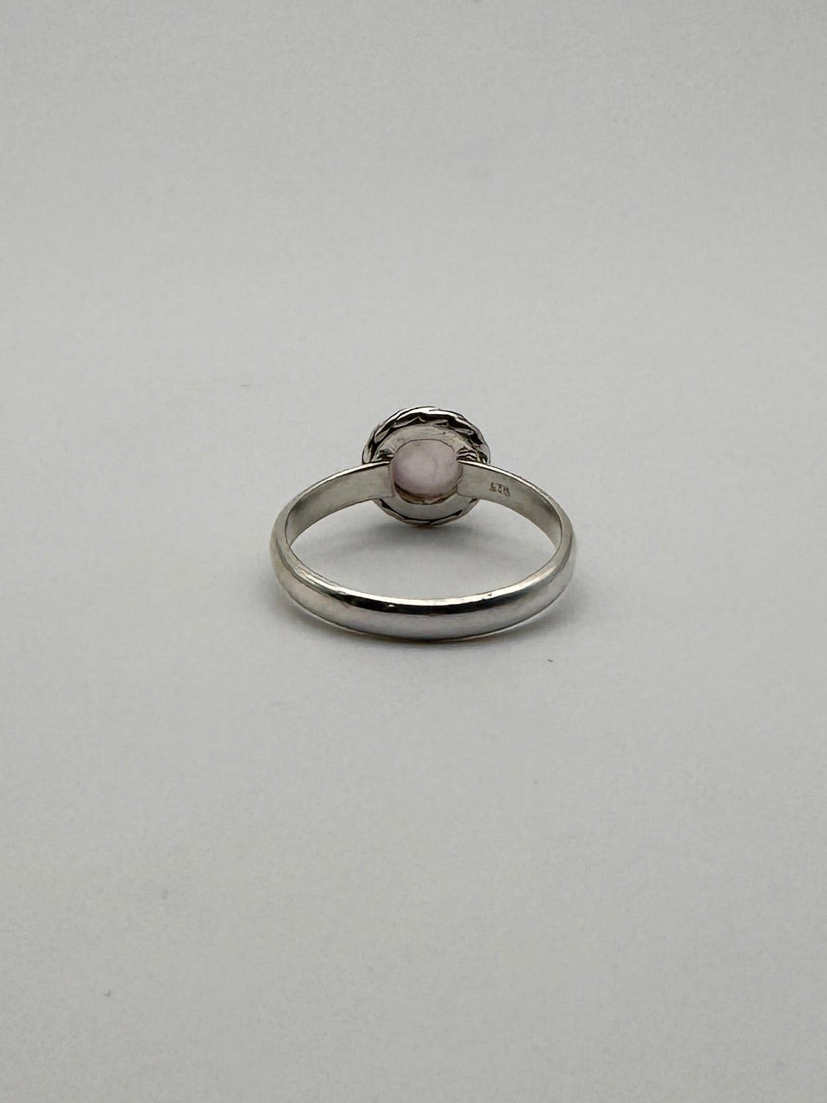 Rose Quartz Rope Dot Ring