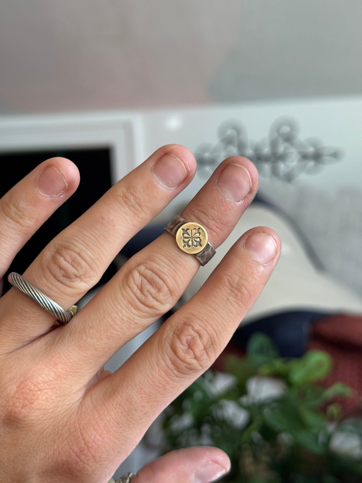 Silver + Brass Stacker
