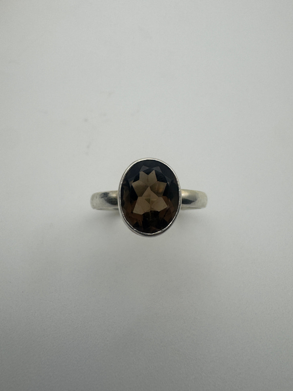 Smoky Quartz Facet Ring