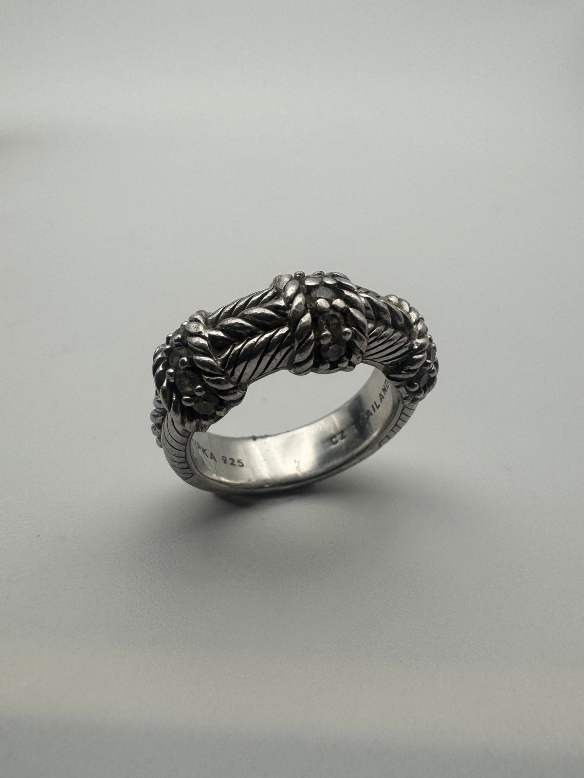 Vintage Judith Ripka Sterling Rope Ring