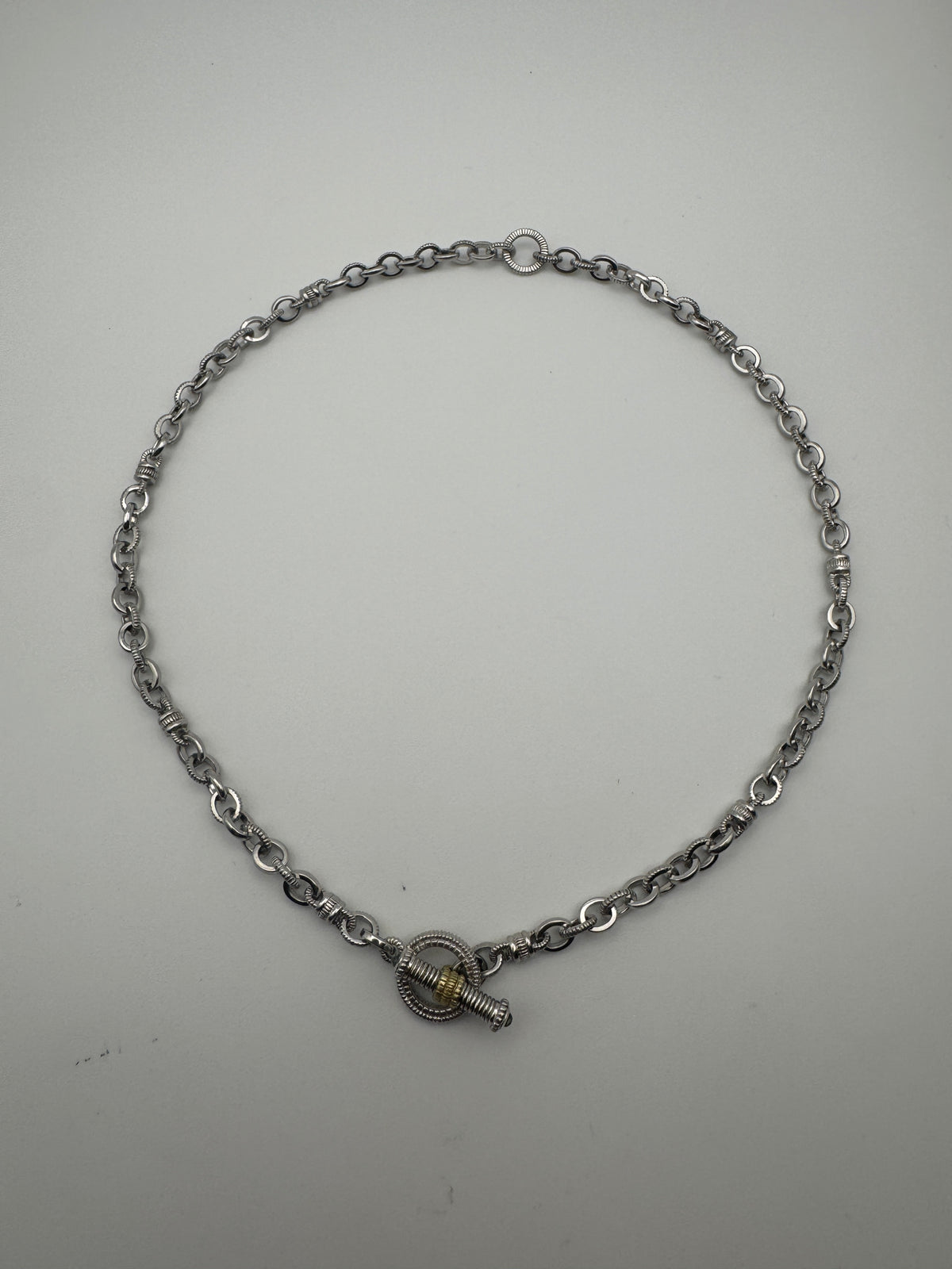 Vintage Blue Topaz Toggle Necklace