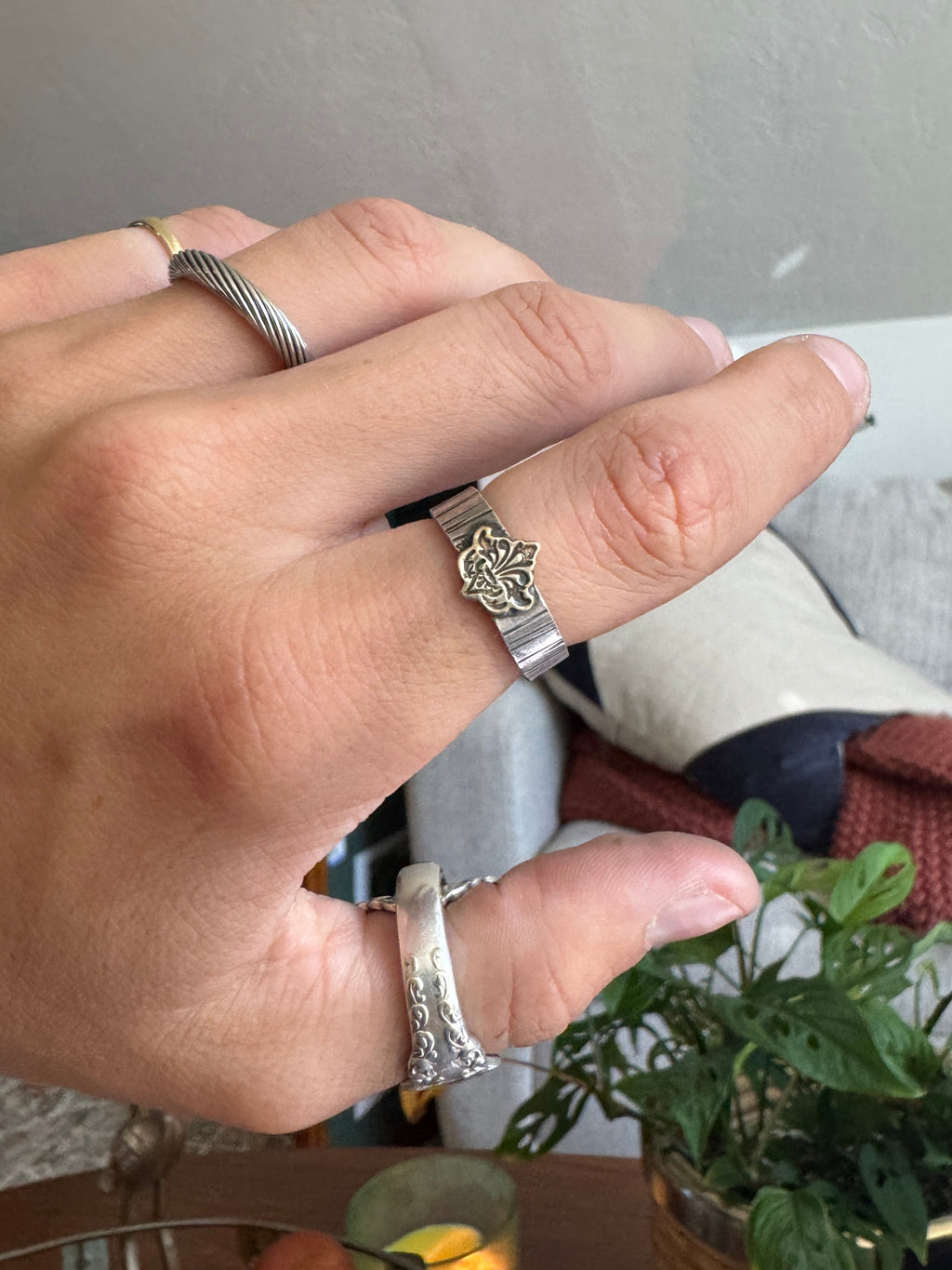 Silver + Brass Stacker