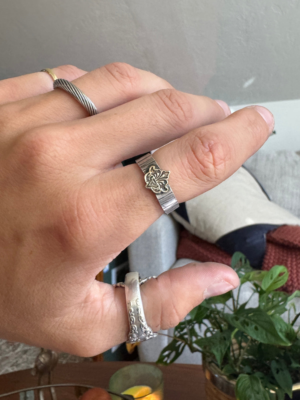Silver + Brass Stacker