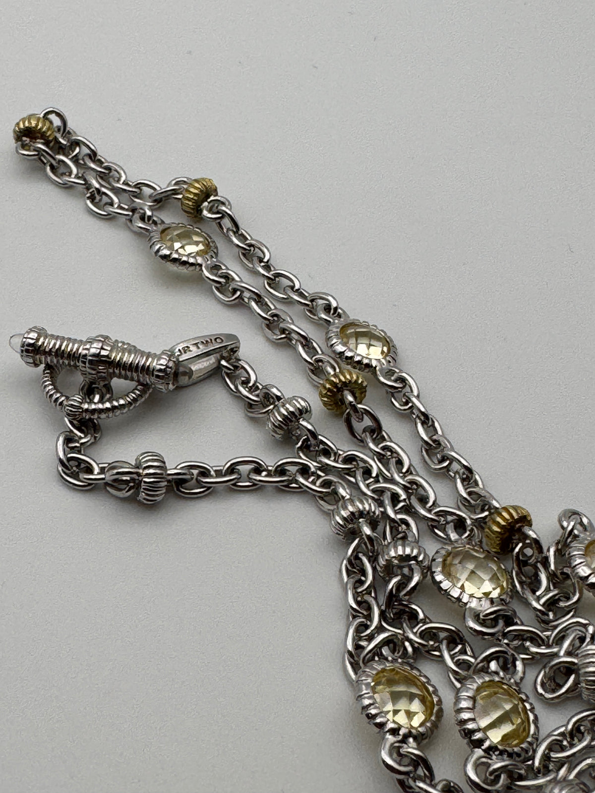 Vintage Judith Ripka Citrine Station Necklace