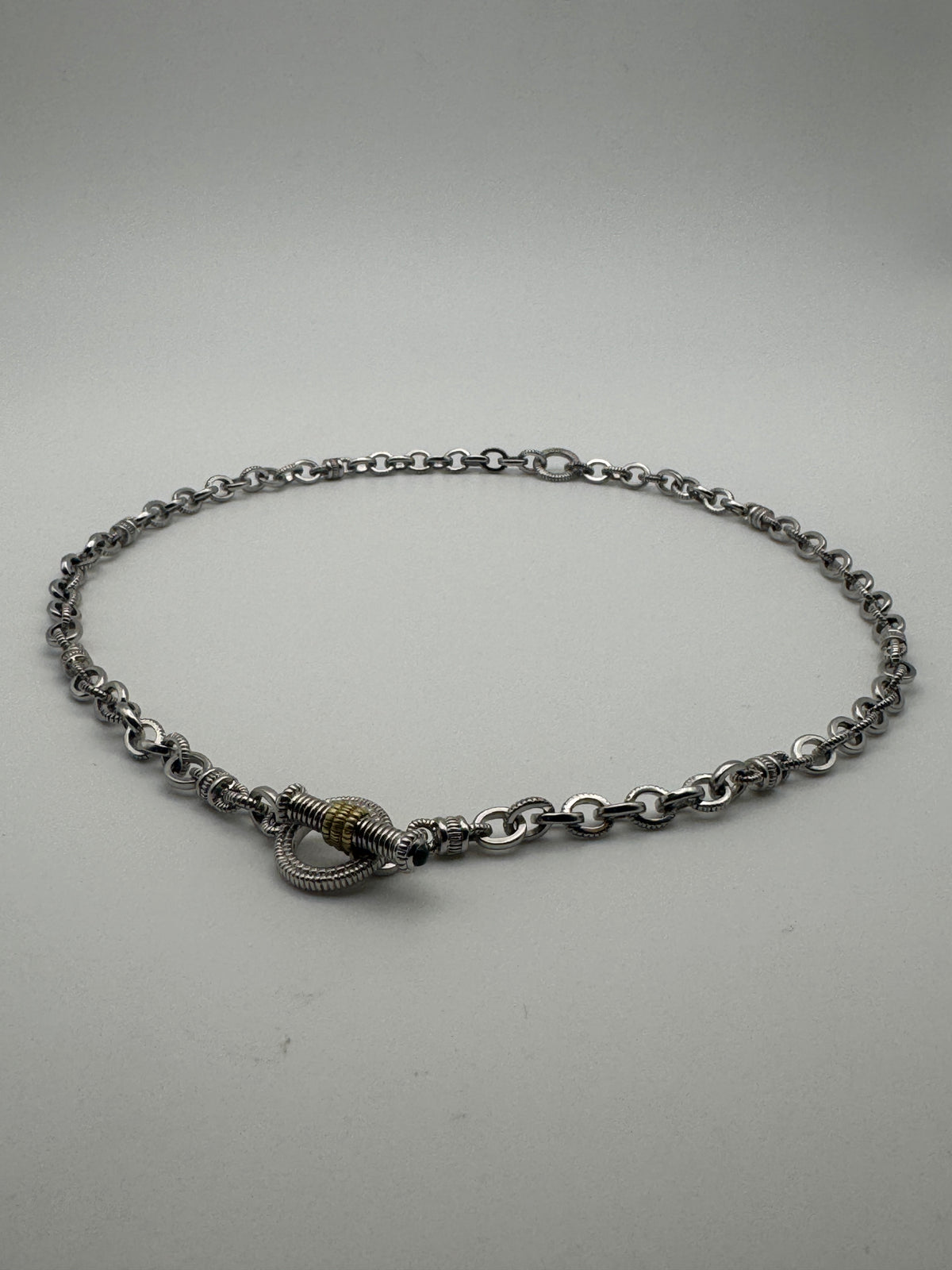 Vintage Blue Topaz Toggle Necklace