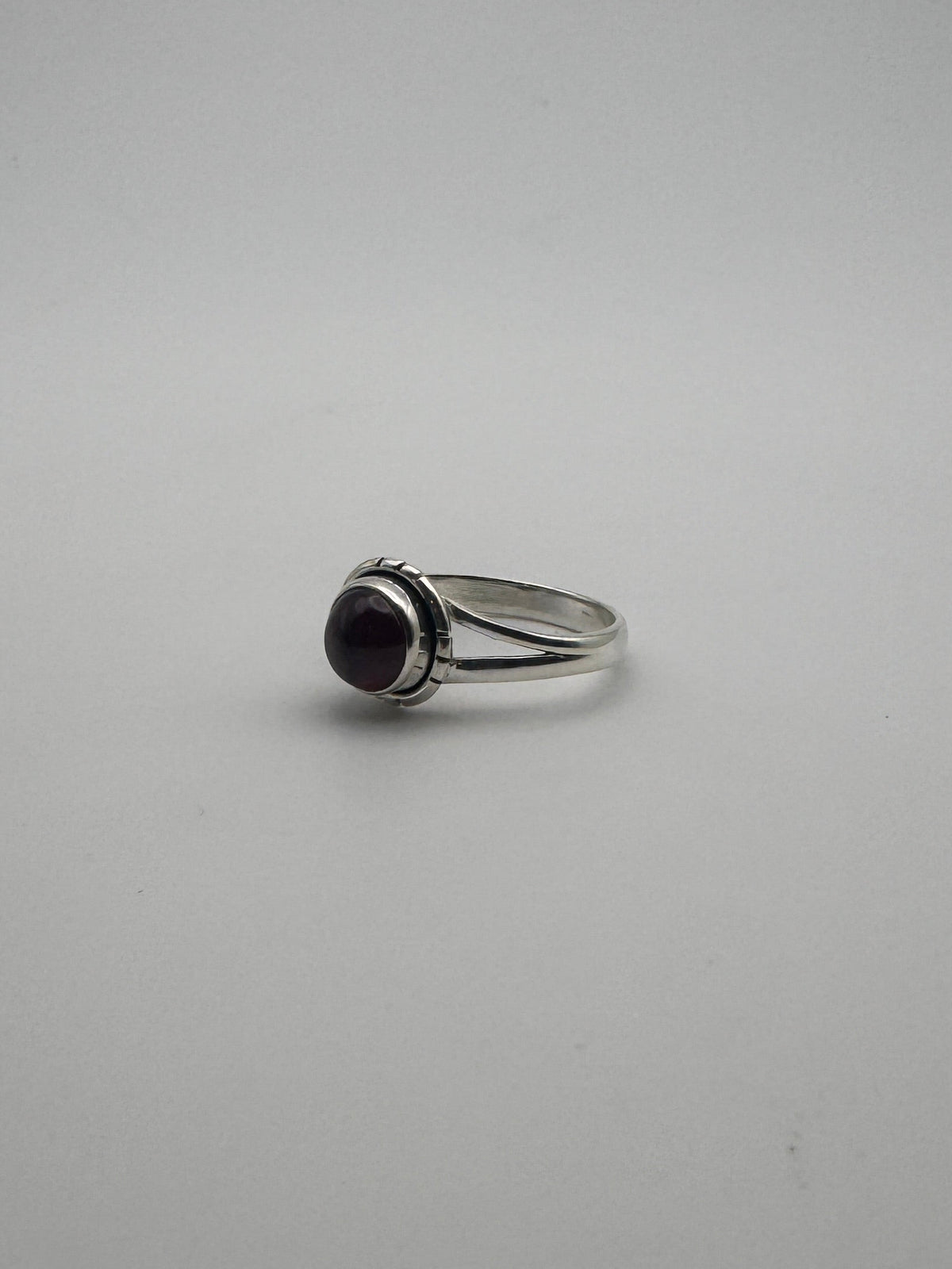 Garnet Split Dot Ring