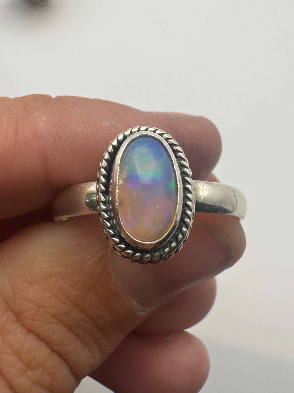 Ethiopian Opal Rope Ring