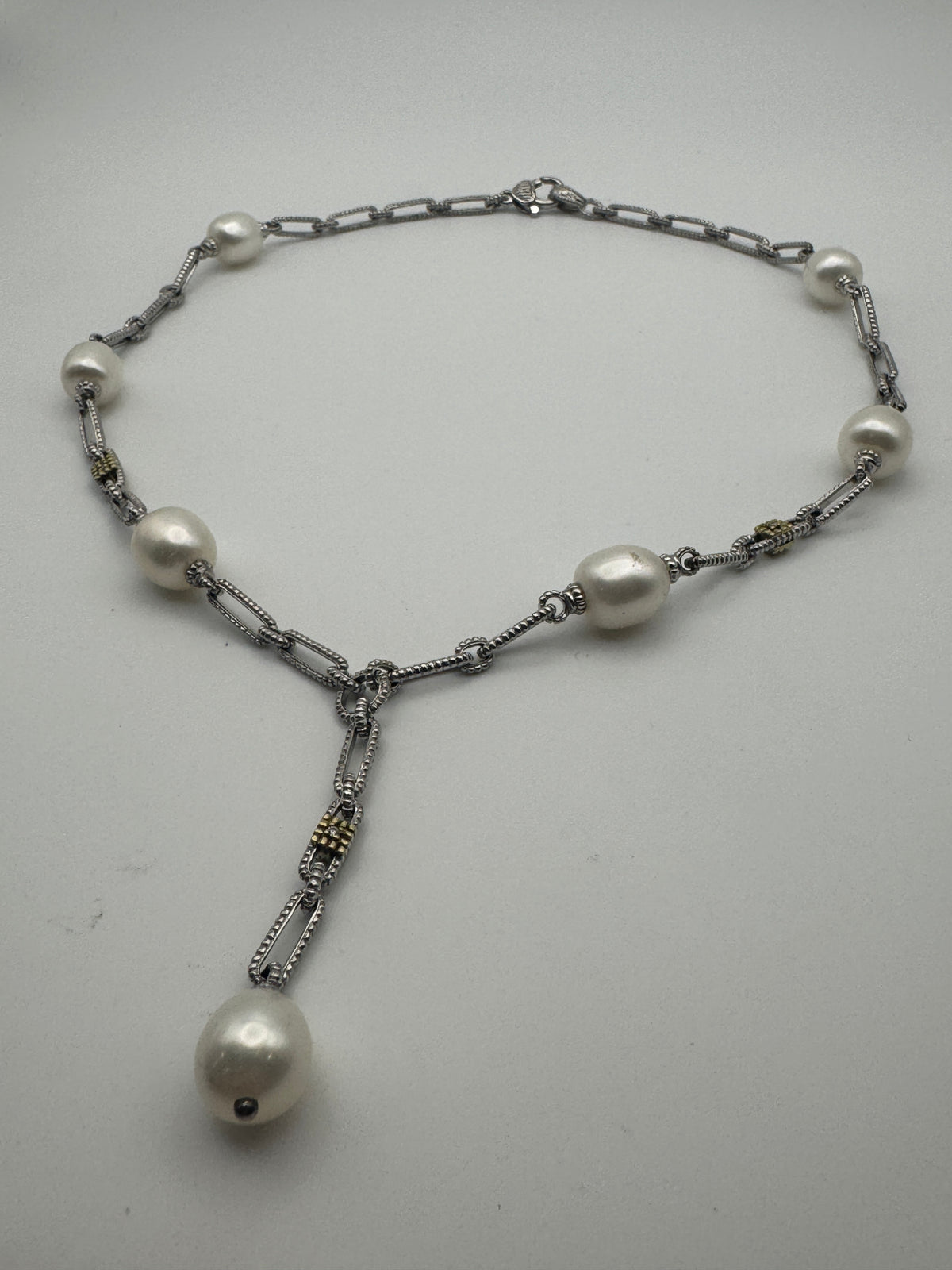 Vintage Pearl Station Necklace