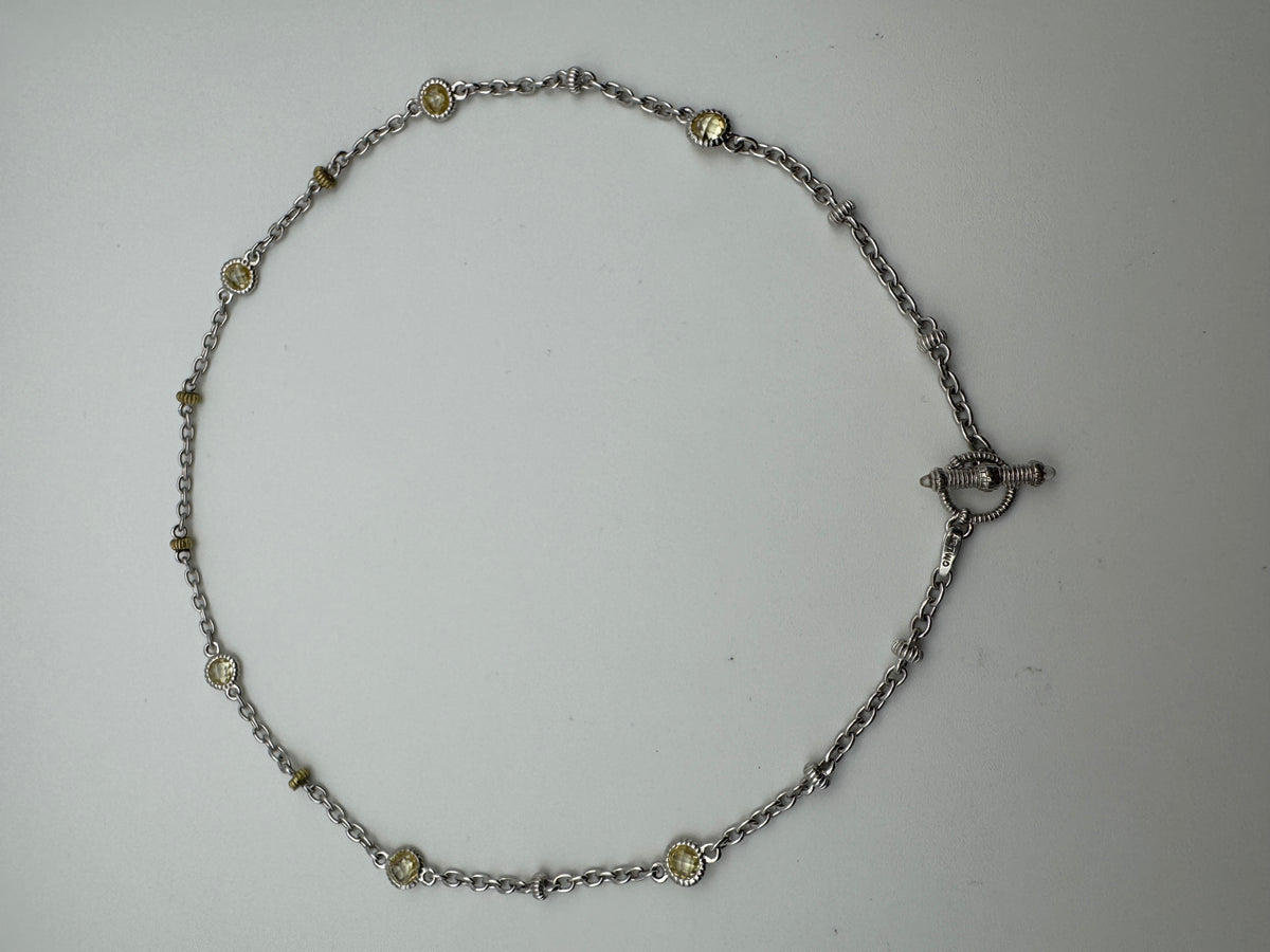 Vintage Judith Ripka Citrine Station Necklace