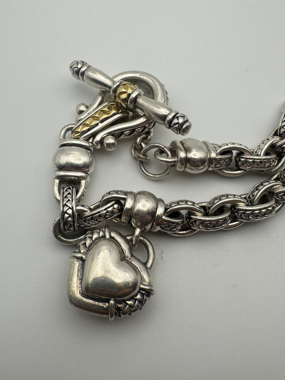 Vintage Scott Kay Heart Charm Bracelet