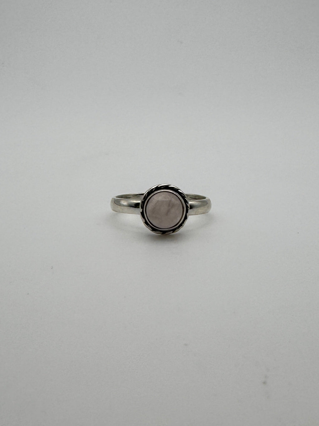 Rose Quartz Rope Dot Ring