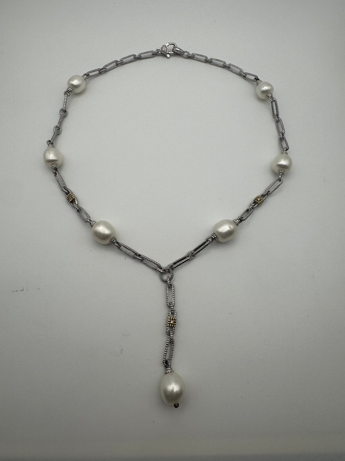 Vintage Pearl Station Necklace