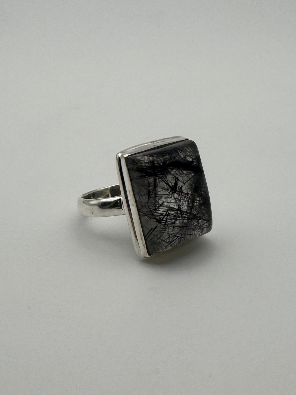 Tourmalinated Quartz Tile Ring