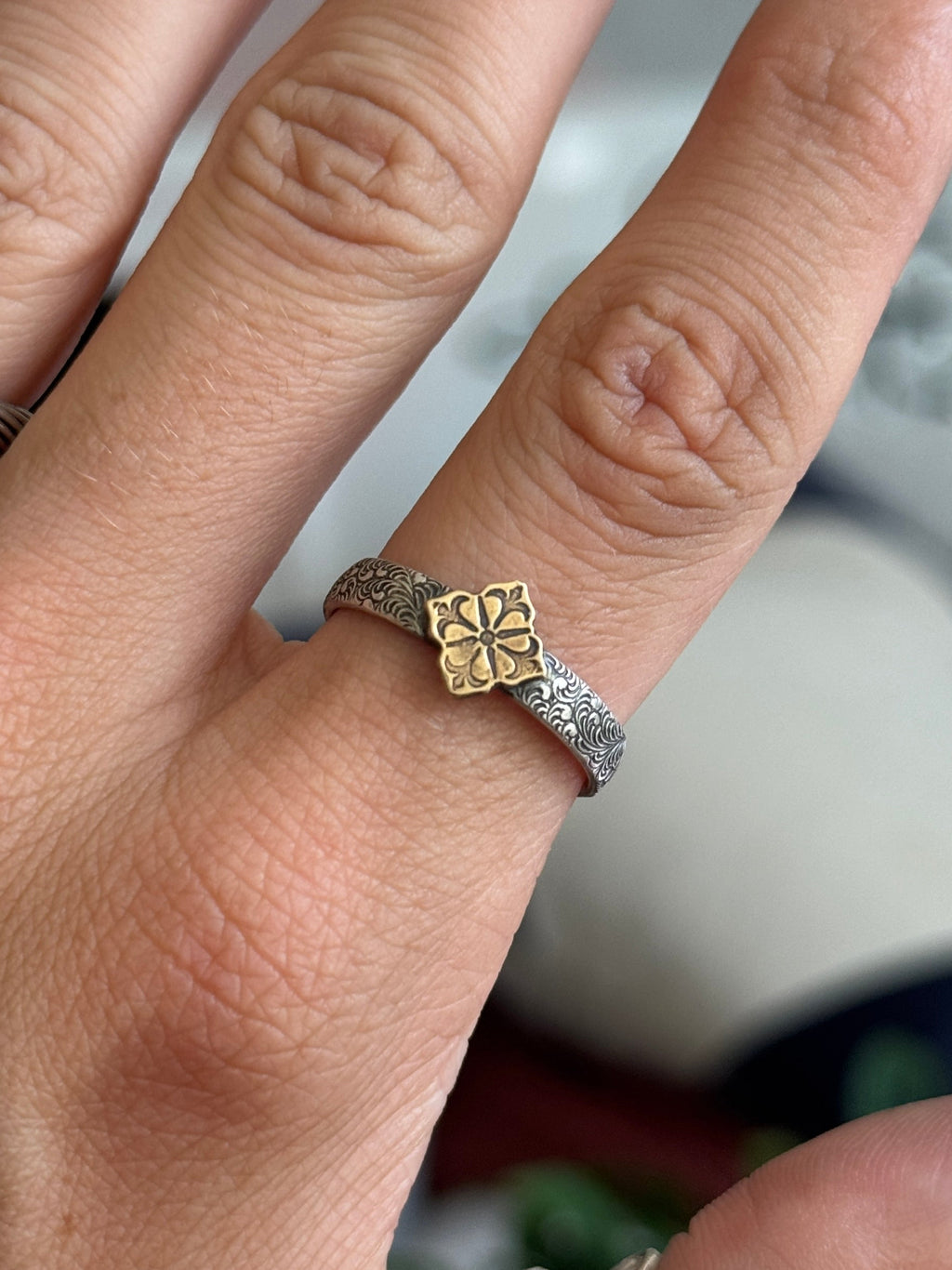 Silver + Brass Stacker