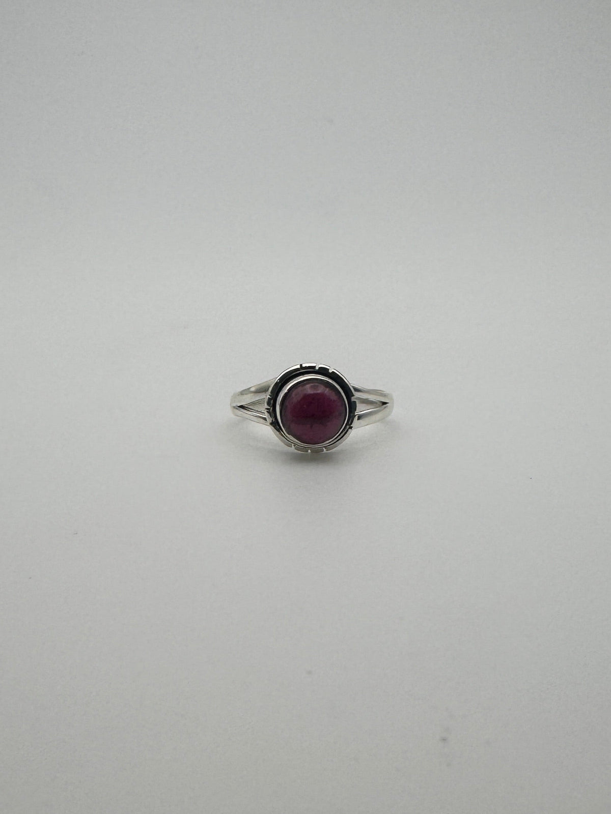 Garnet Split Dot Ring