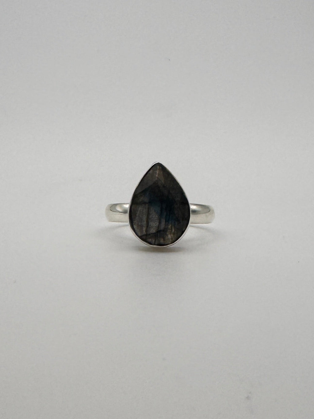 Labradorite Teardrop Facet Ring