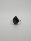 Labradorite Teardrop Facet Ring