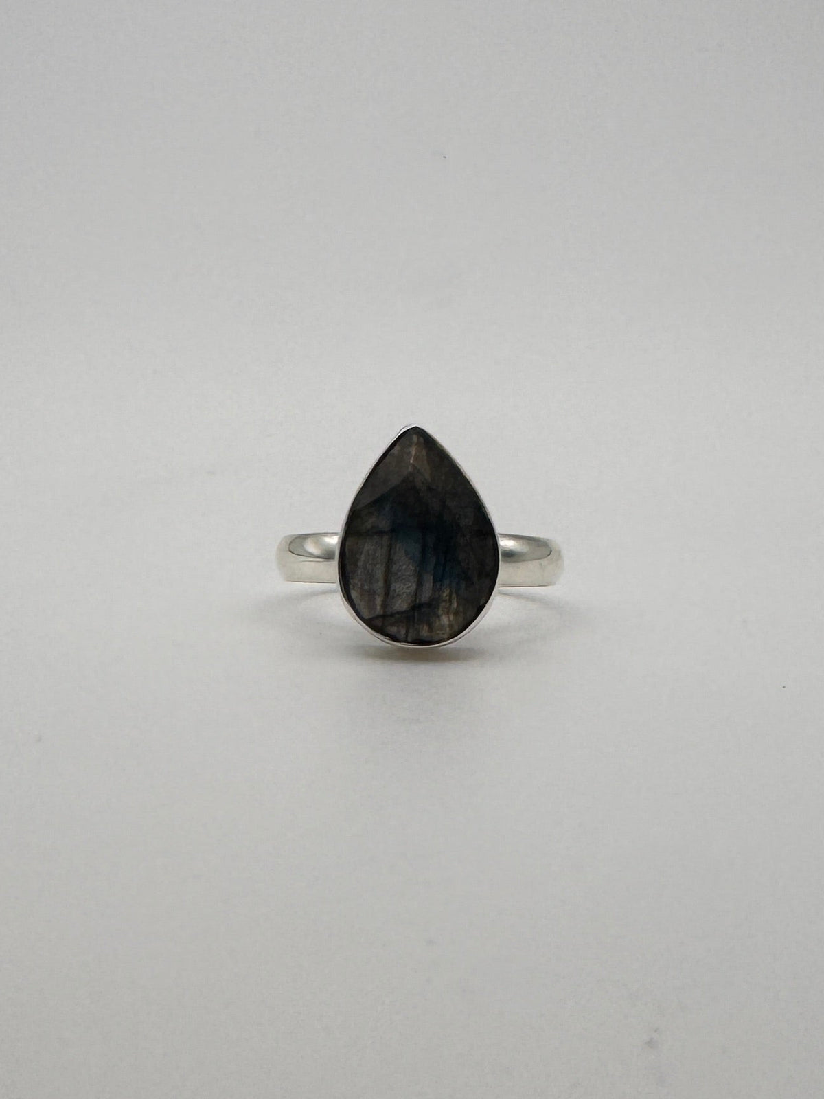 Labradorite Teardrop Facet Ring