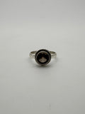 Smoky Quartz Facet Dot Ring