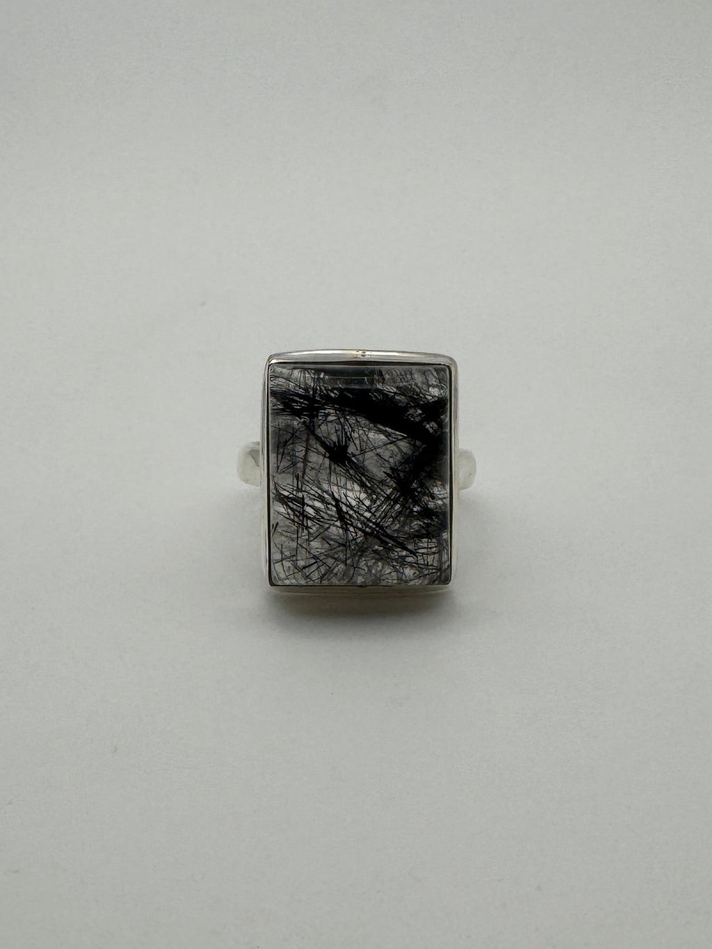 Tourmalinated Quartz Tile Ring