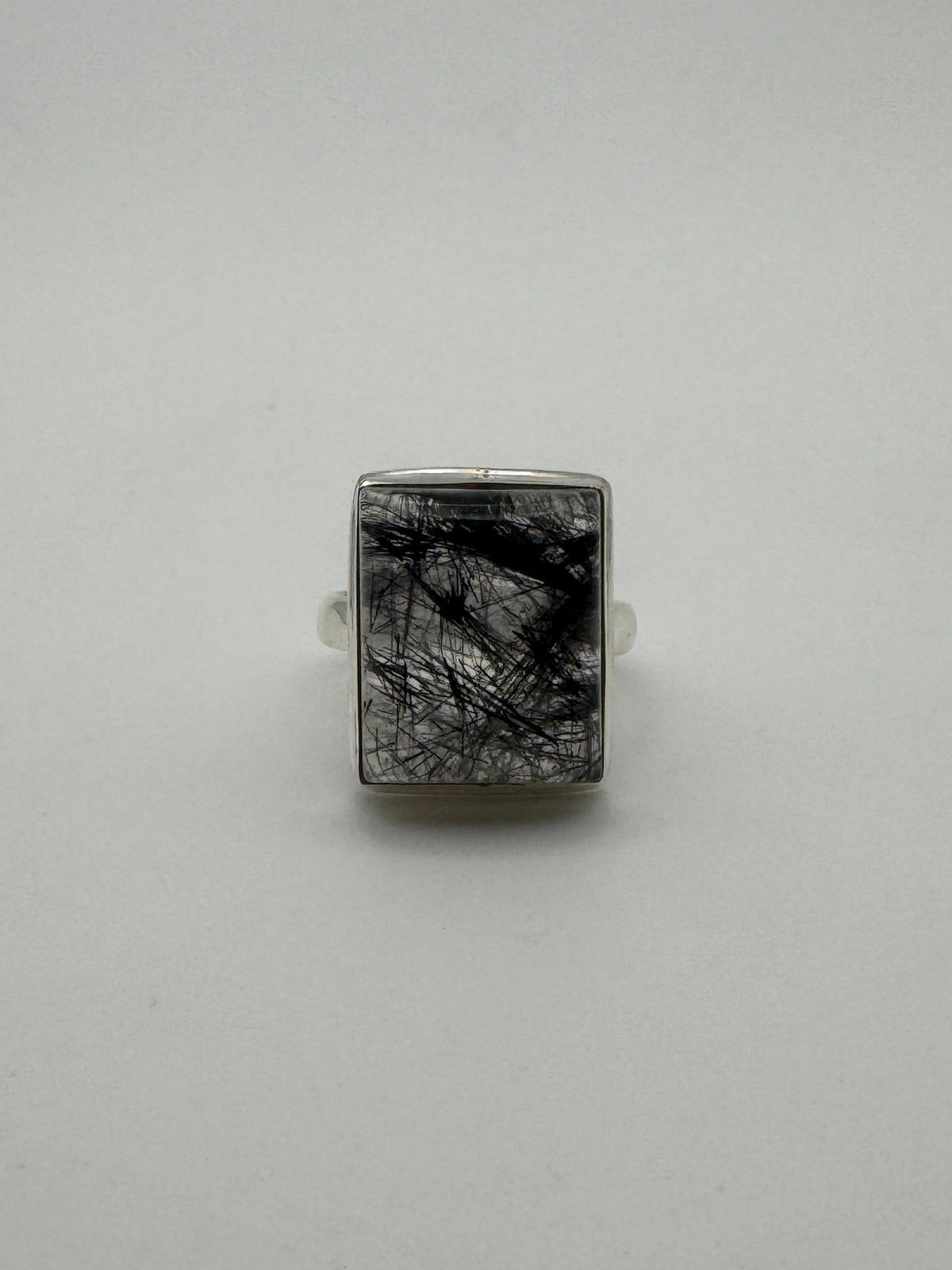 Tourmalinated Quartz Tile Ring