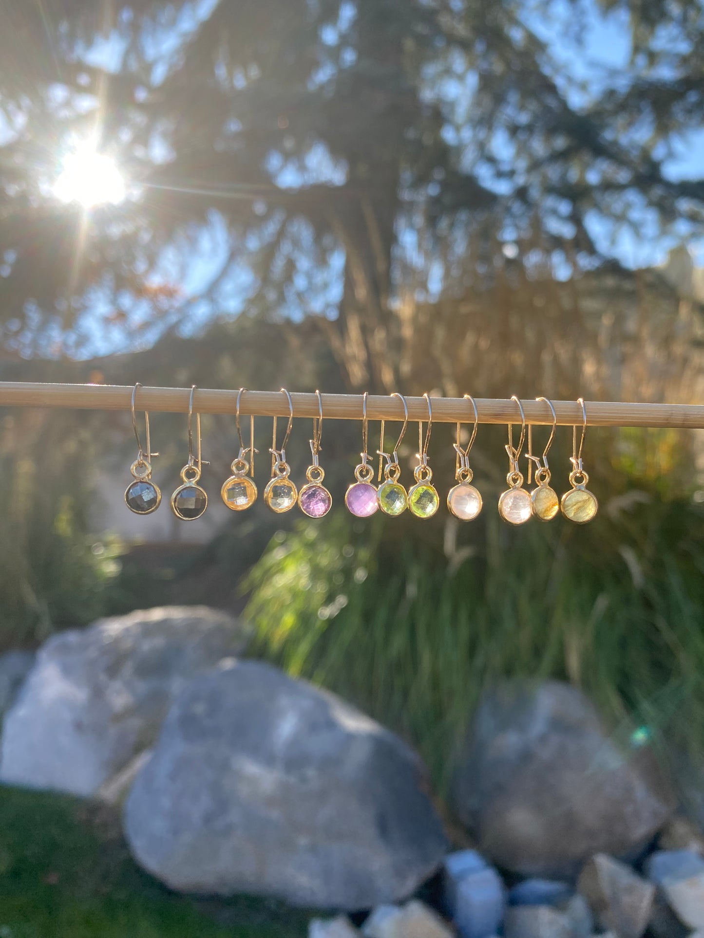 gold fill crystal earrings