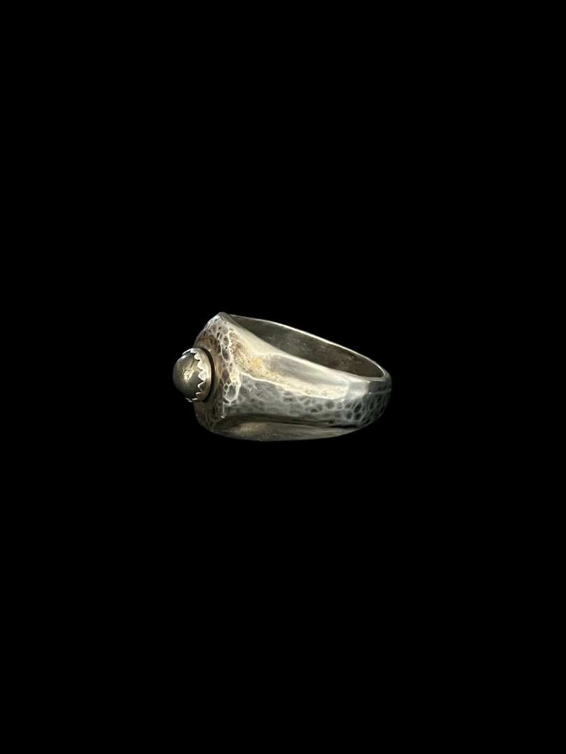 Pyrite Casted Signet Ring