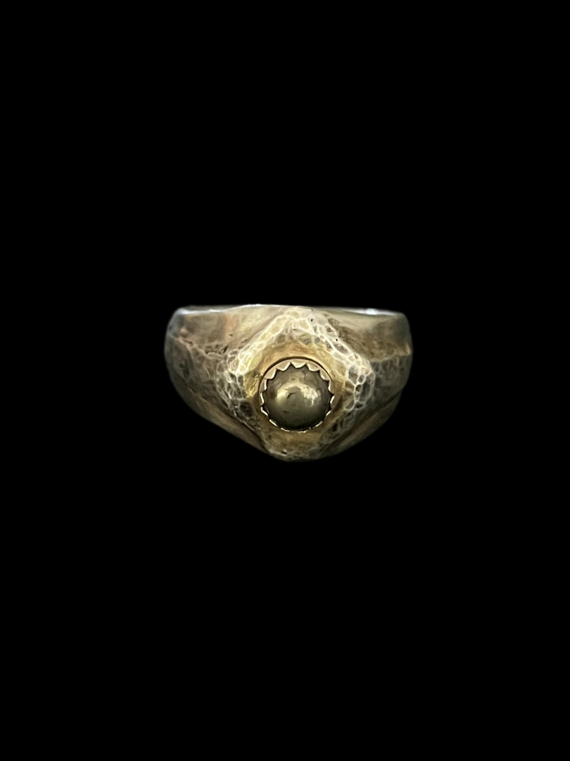 Pyrite Casted Signet Ring