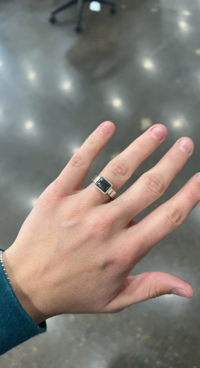 Hematite Stripe Band