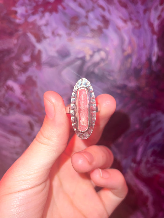 sterling rhodochrosite ring