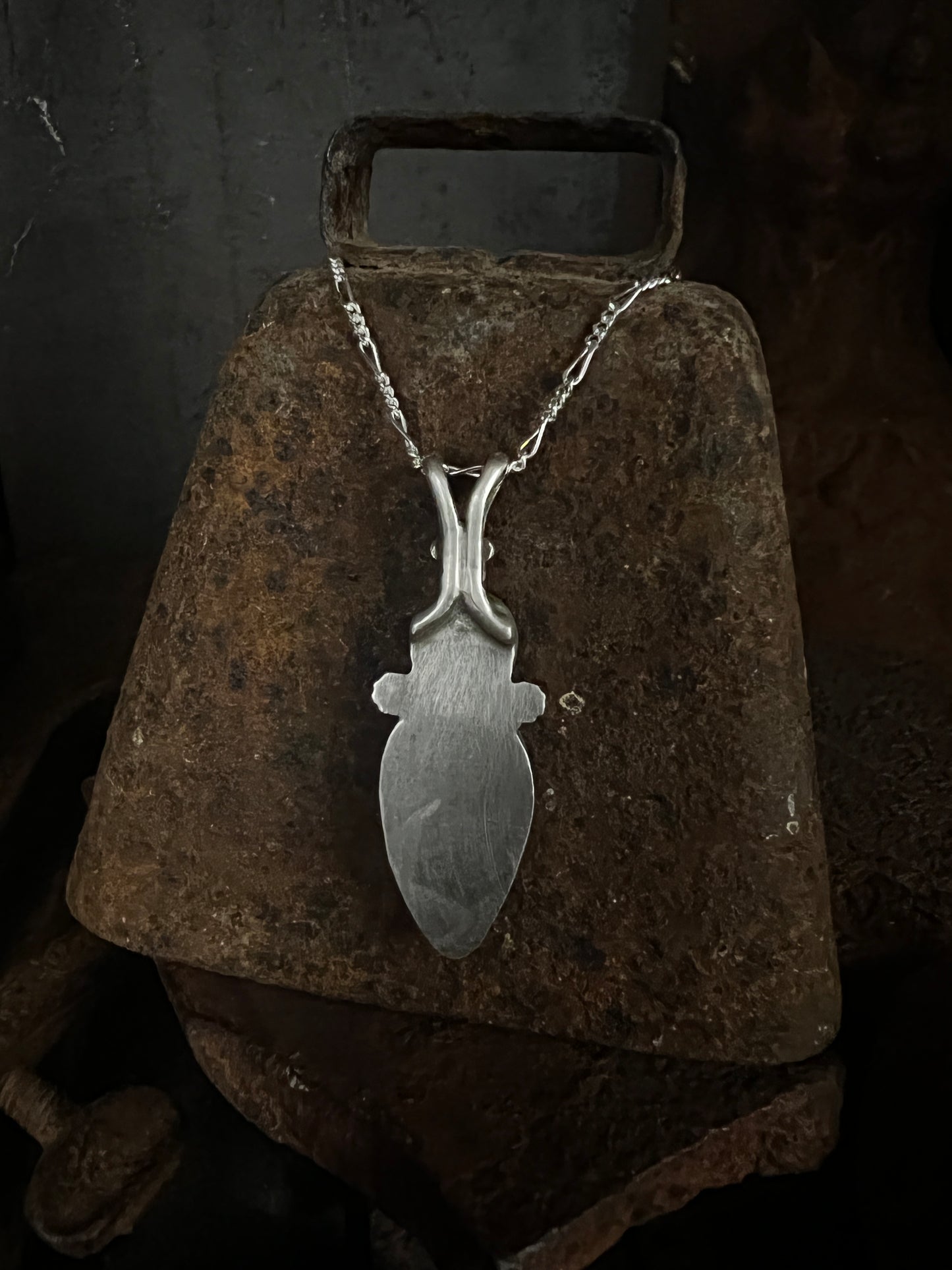 sterling larimar and moonstone pendant