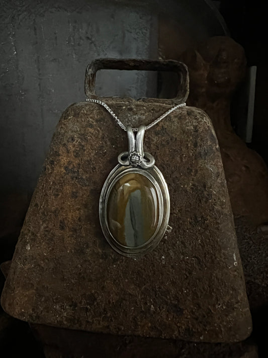 sterling and bronze gaia pendant