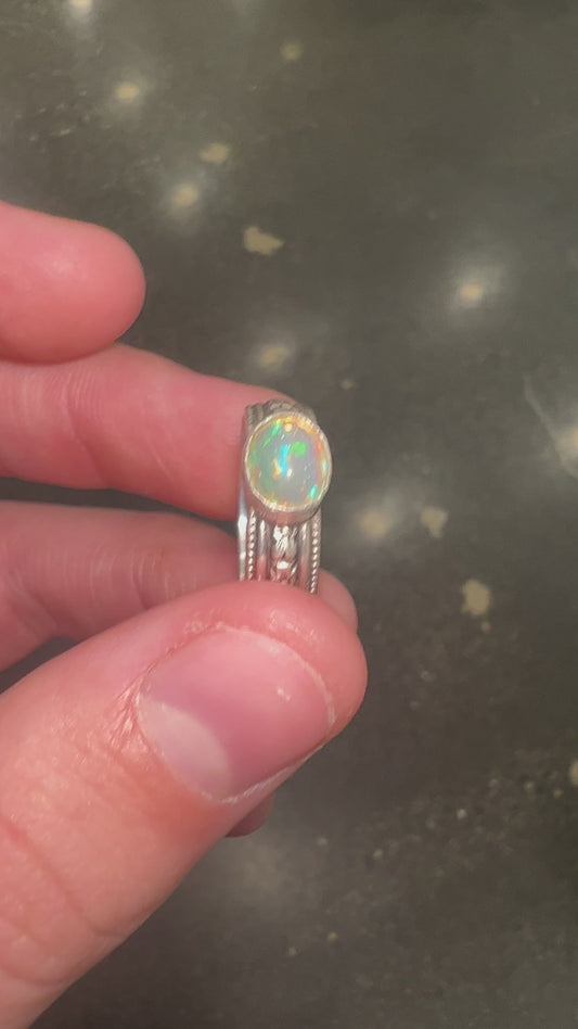 Opal & Petals Ring
