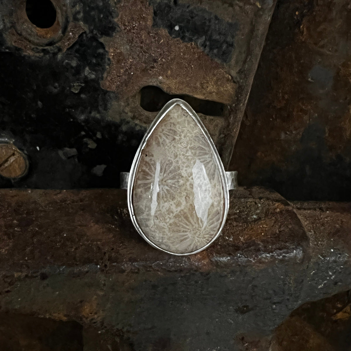 Agatized Coral Ring