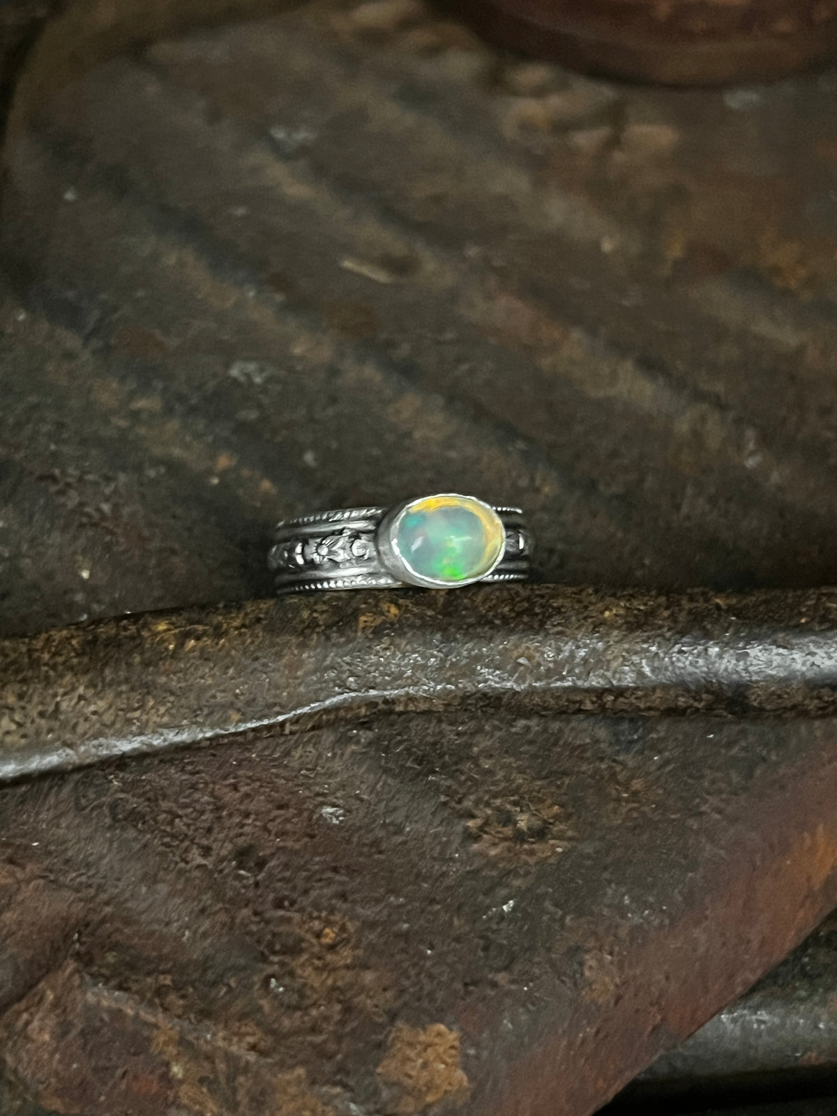 Opal & Petals Ring
