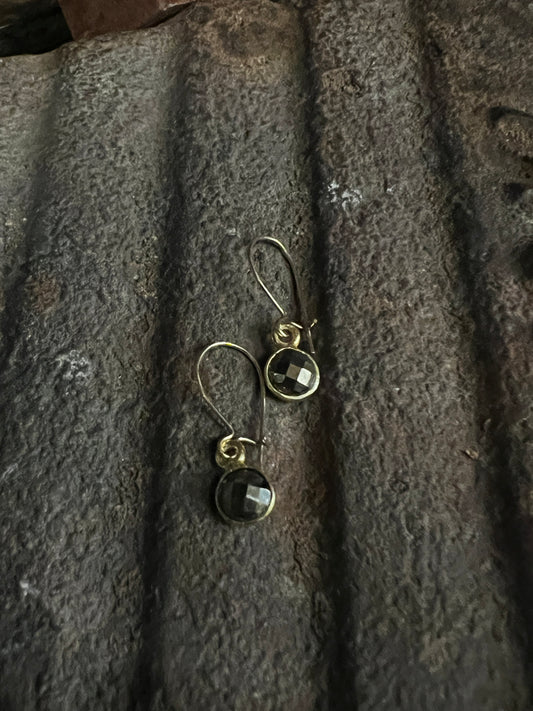 12 k gold fill crystal earrings - pyrite