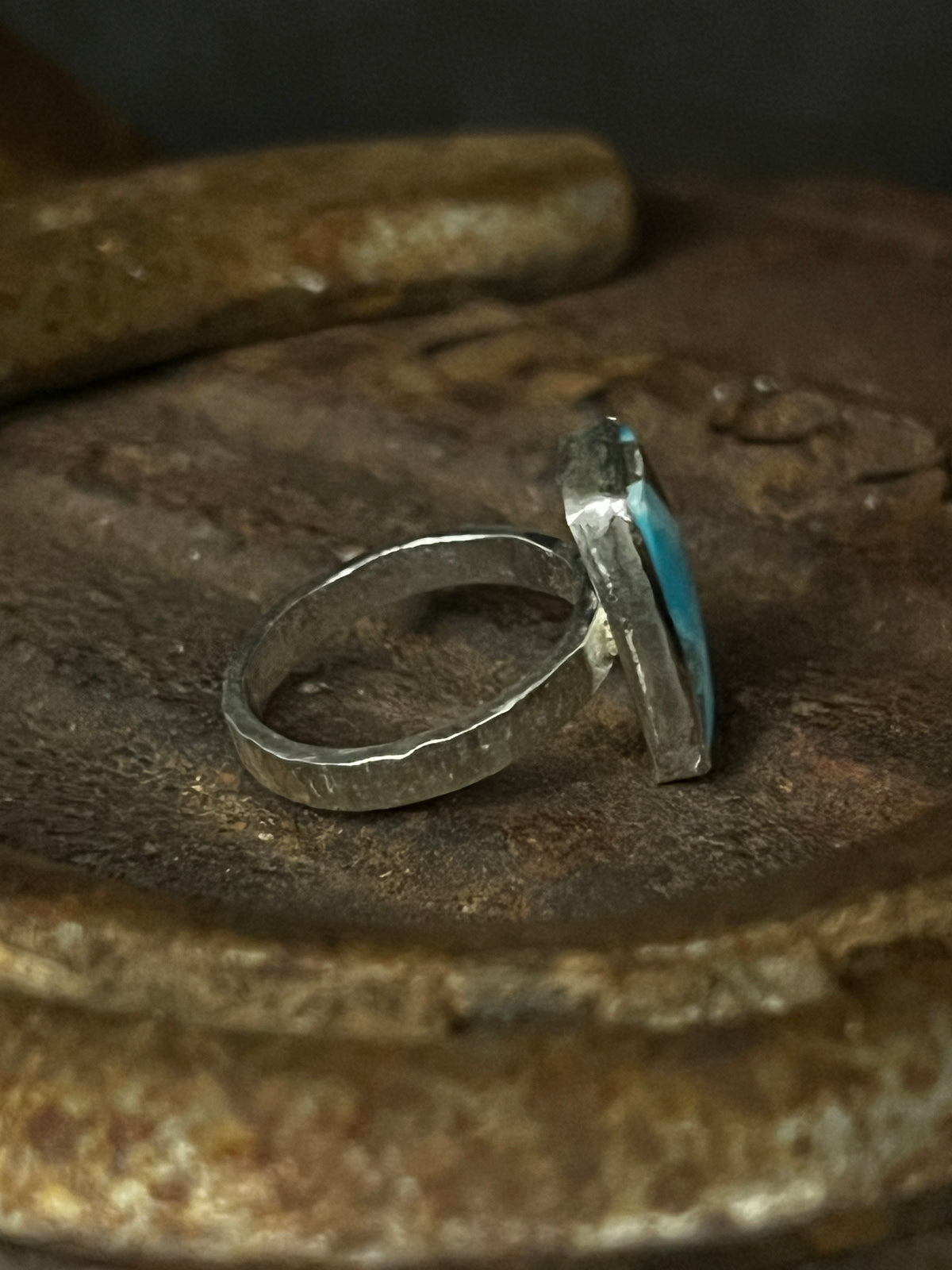 Turquoise + Pyrite Rectangle Ring